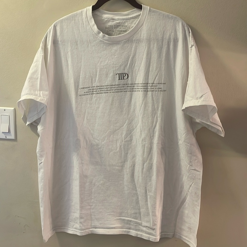 Taylor Swift TTPD Capital One Exclusive White T Shirt XXL